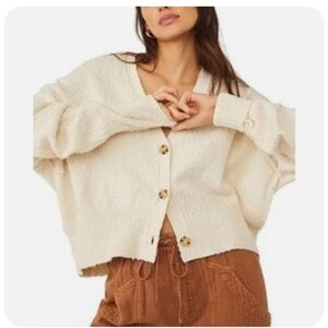 Free People Found My Friend Cardigan in a cream/oatmeal color.